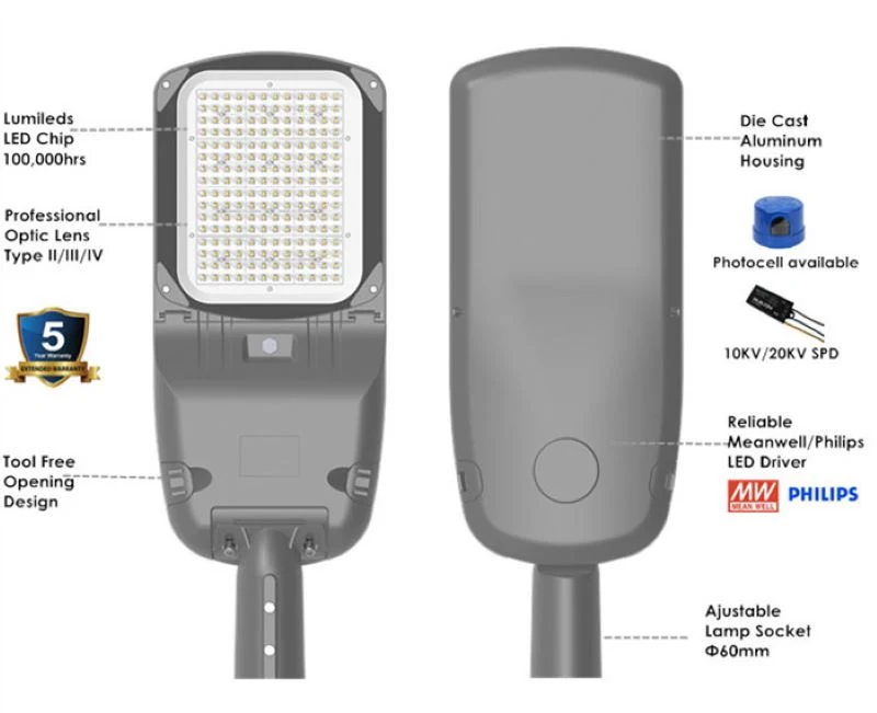 60W 70W 80W Street LED Light RoHS Certification High Efficiency High Brightness Outdoor Light/Lamp